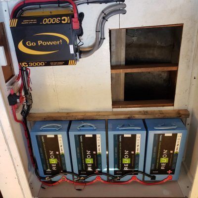 A box with a sign that says go power on it