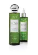 Two green skincare bottles with silver caps on a white background