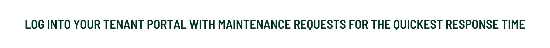 Maintenance Requests