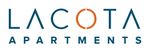 Lacota Apartments logo in navy and orange text on a light background