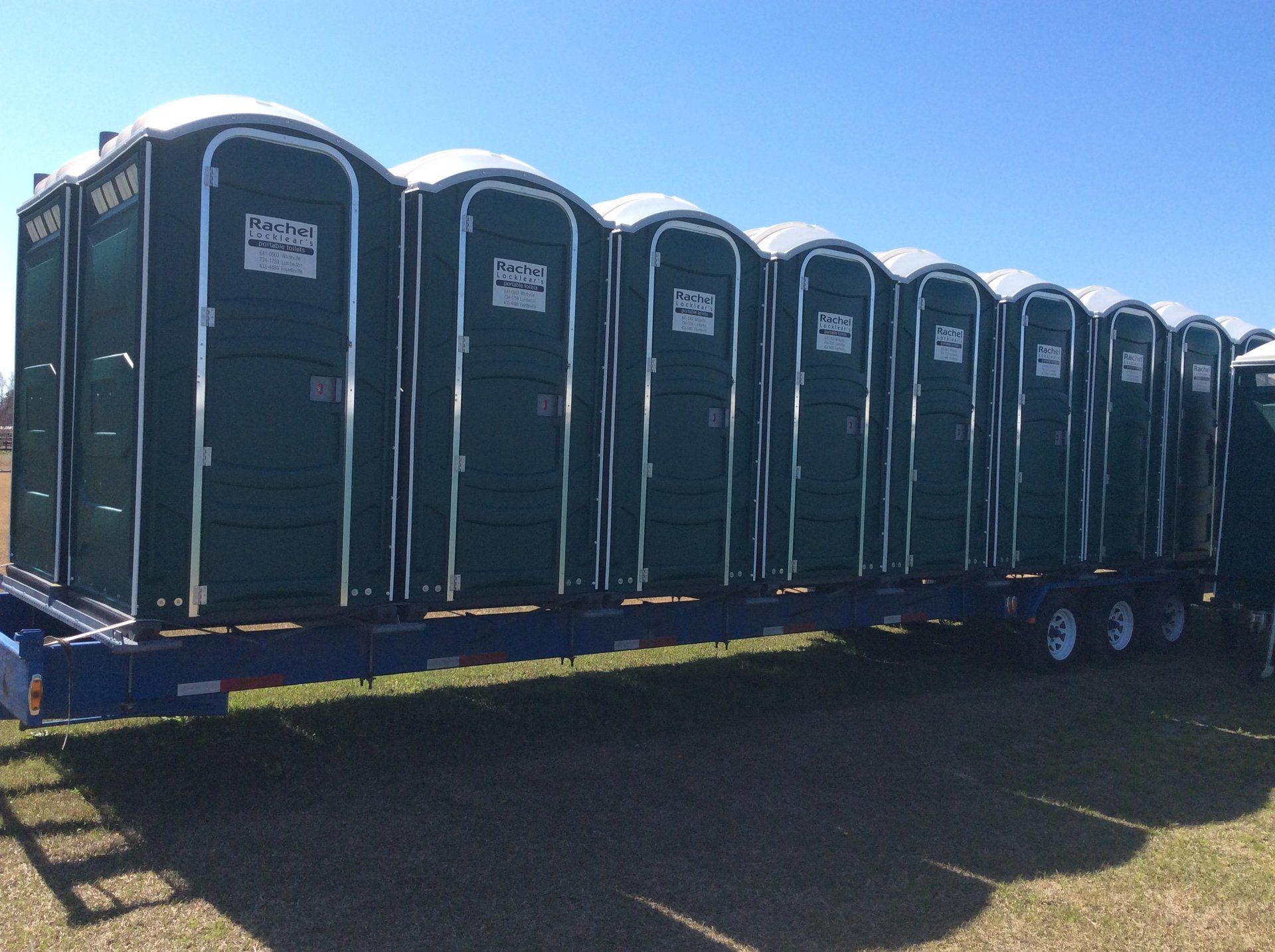 row of porta potties