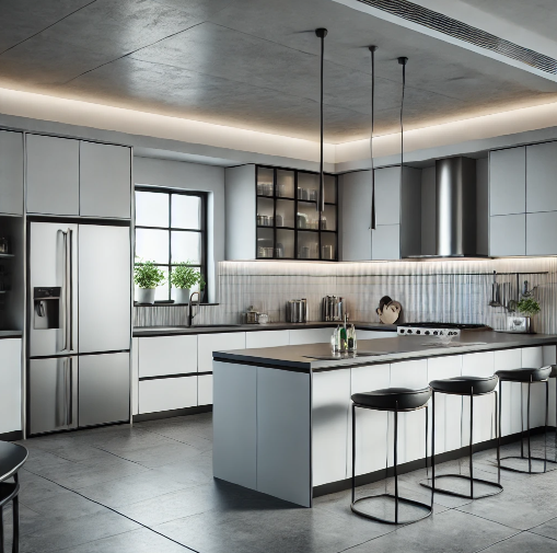 A picture of a tiled kitchen
