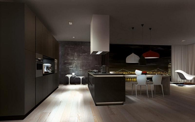 Cucina toni scuri