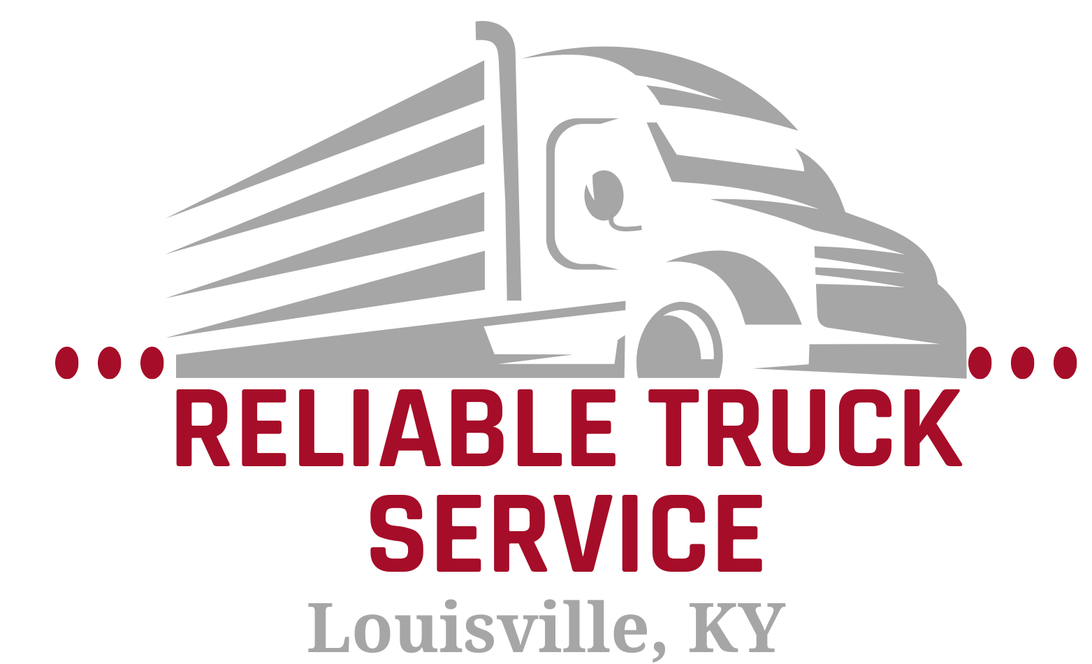 Reliable Truck Service logo with gray semi-truck and red text, Louisville, KY