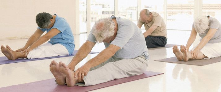 Anziani che fanno ginnastica