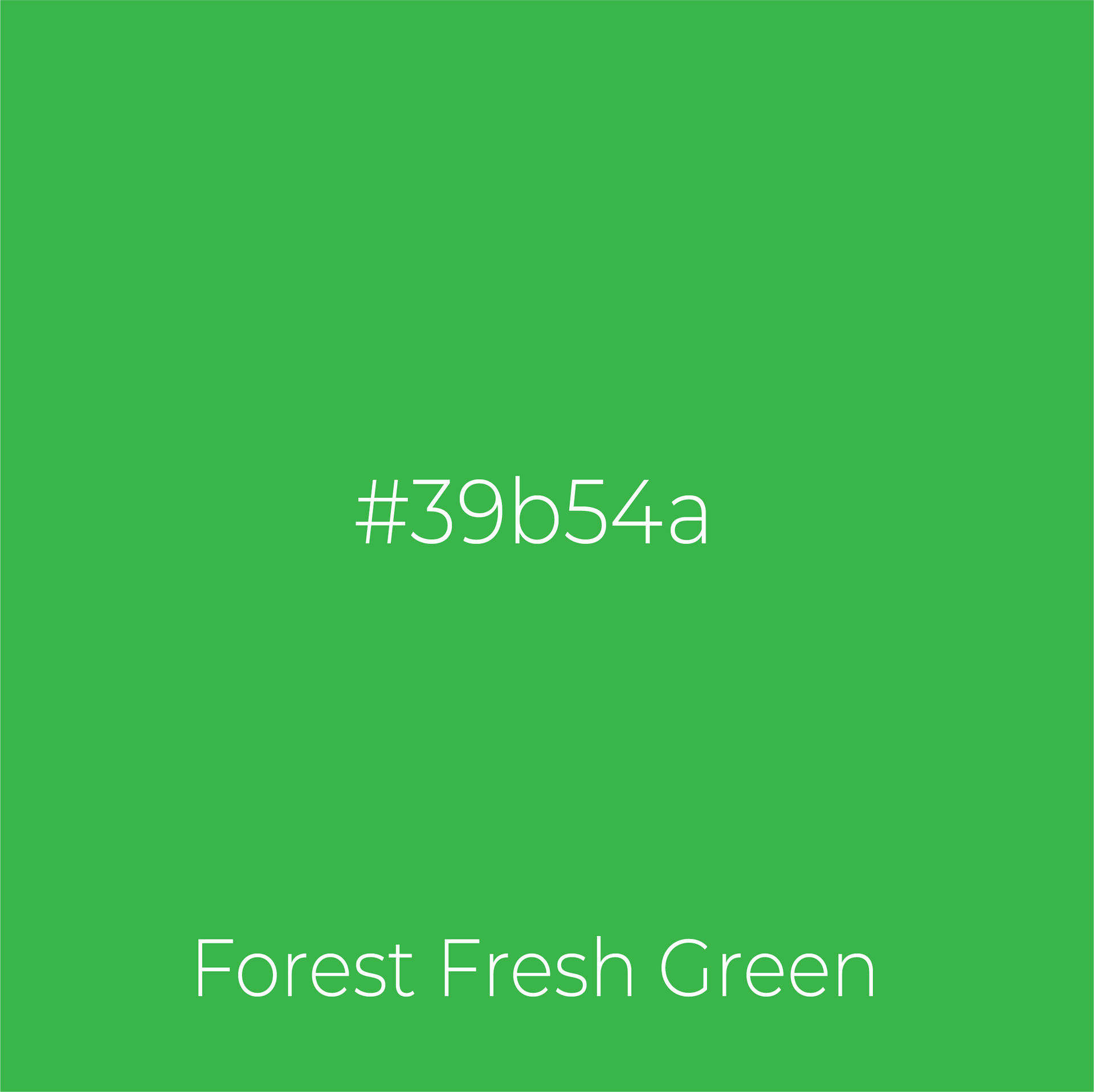 A square of Forest Fresh Green color, labeled with the hex code #39b54a.