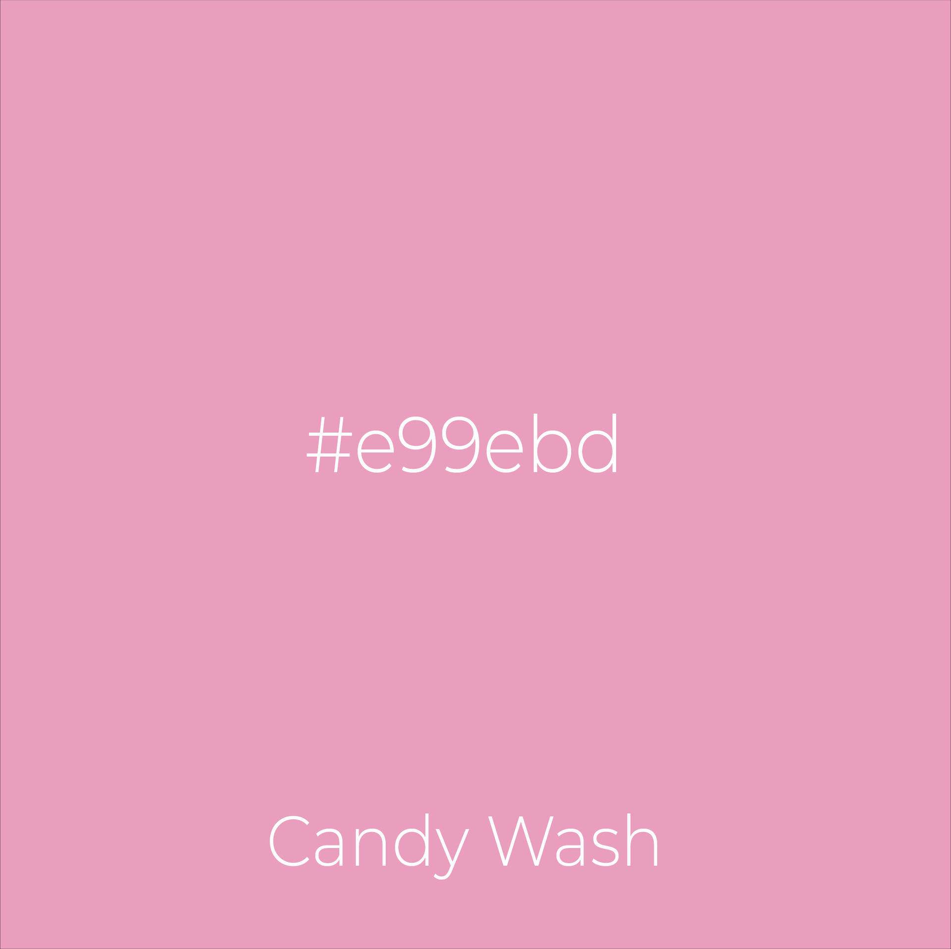 A solid candy pink square with the text