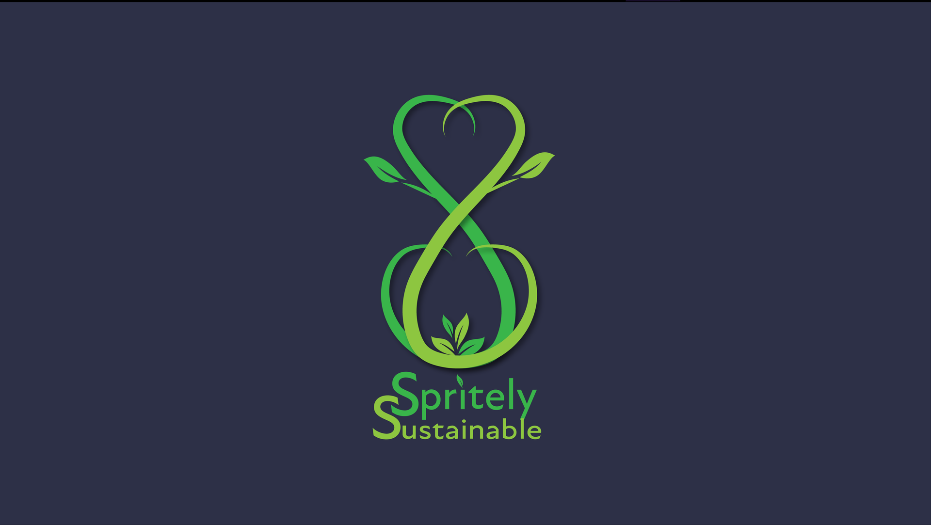 A green plant-like infinity symbol logo with leaves, above the text 