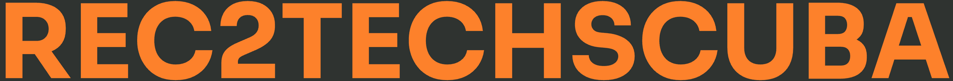 The word scuba is written in orange on a black background.