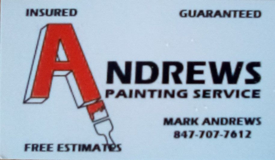 A business card for andrews painting service