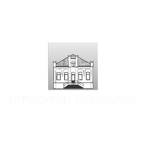 Een zwart-wit lijntekening van een historisch gebouw met daaronder de tekst