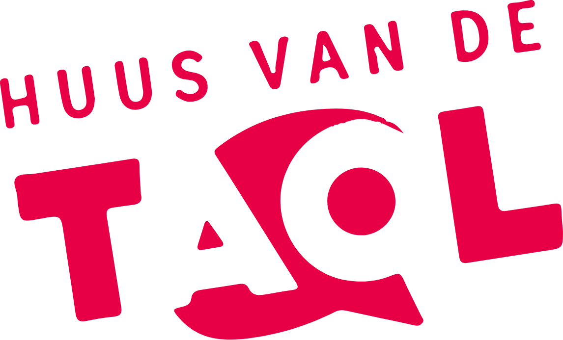 Roze logo met de tekst