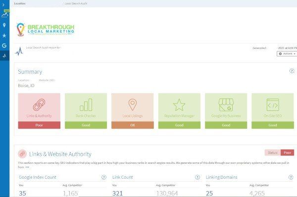 Local SEO Reporting and Audit software