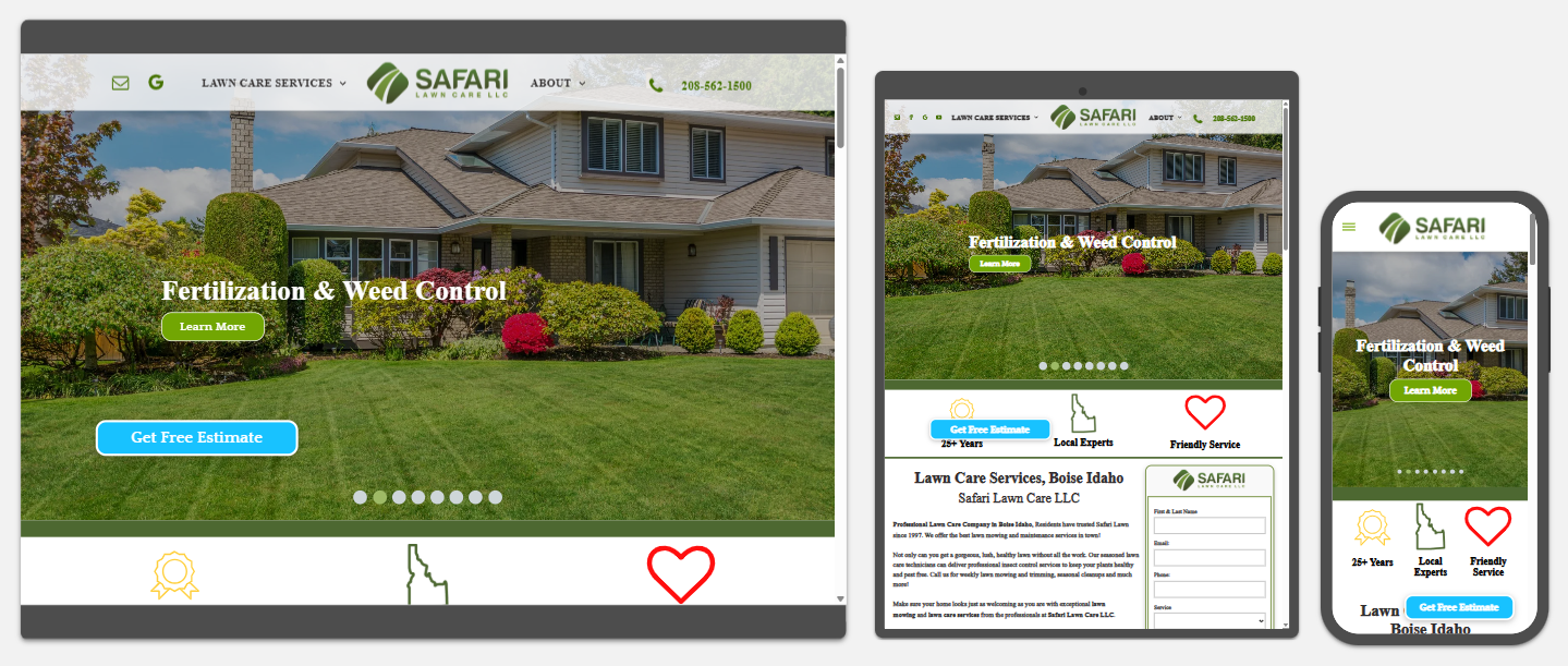 Safari Lawn Care Website Design
