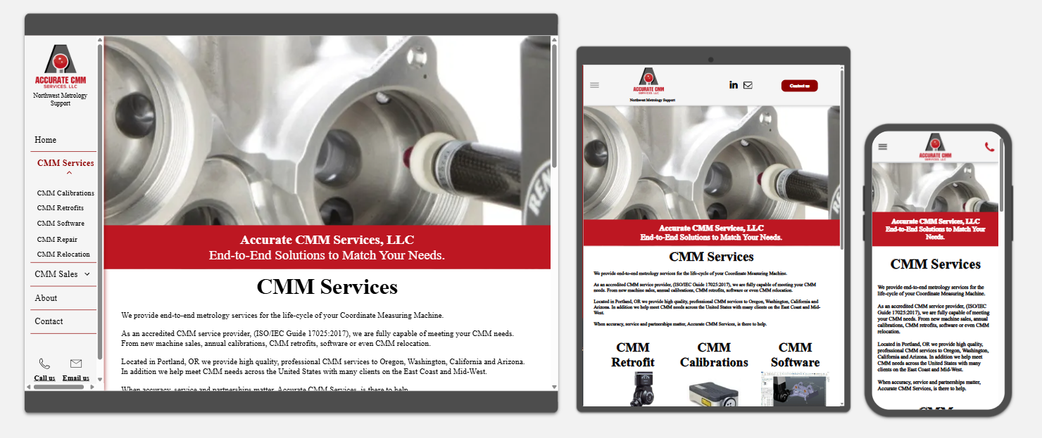 Website Design for Accurate CMM Services