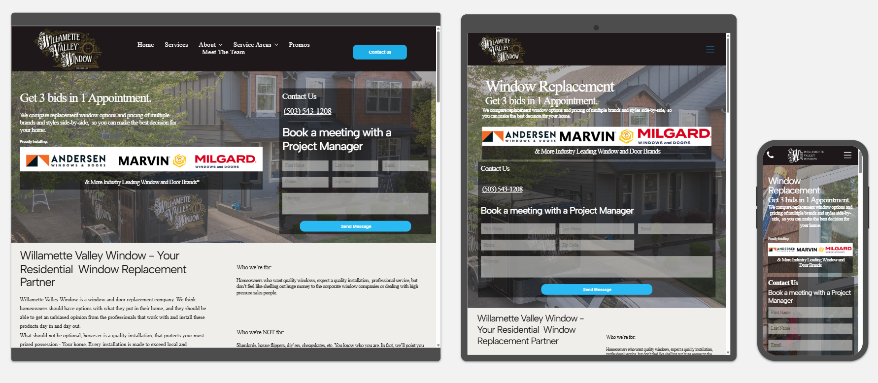 Website Design for Willamette Valley Window