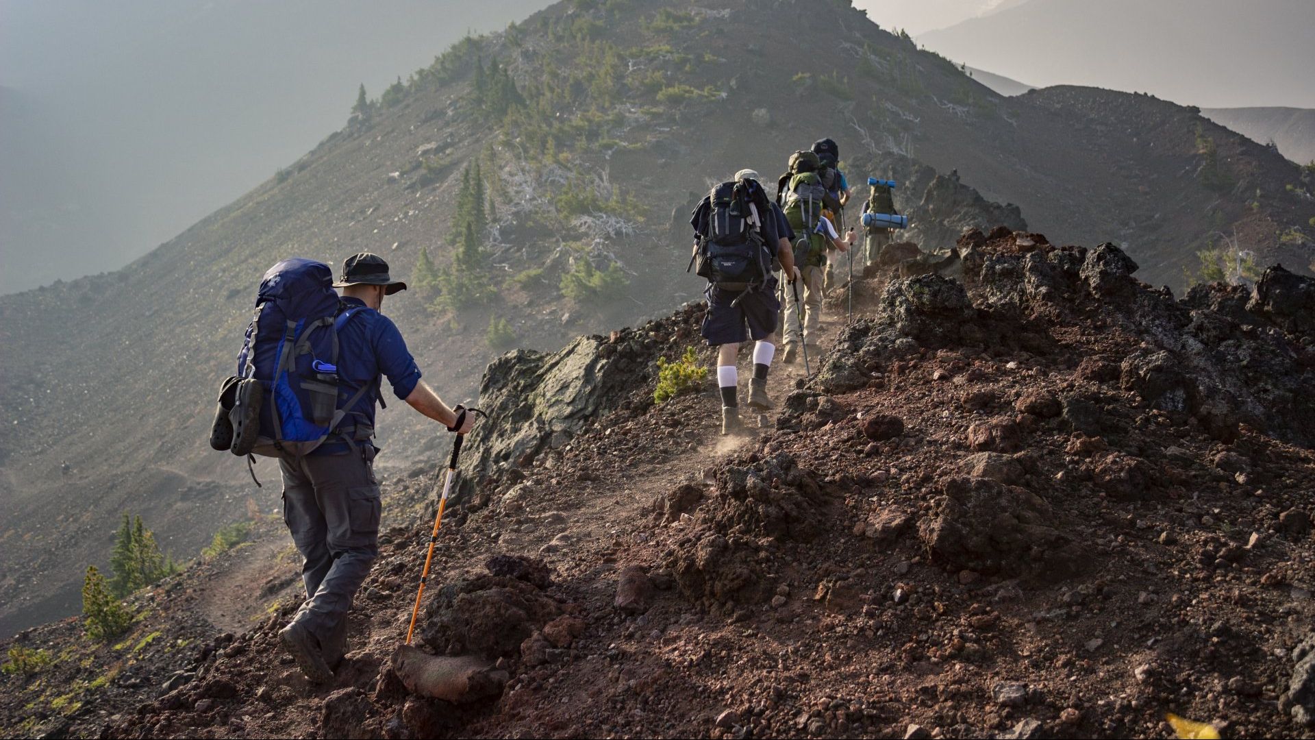 Hikers on a mountain