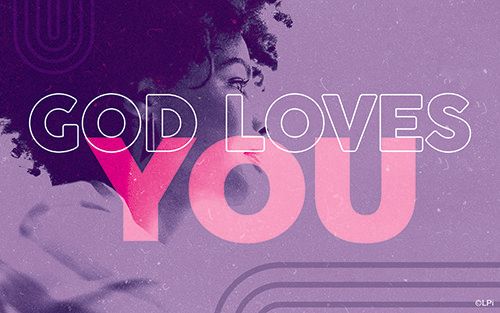A purple background with the words 