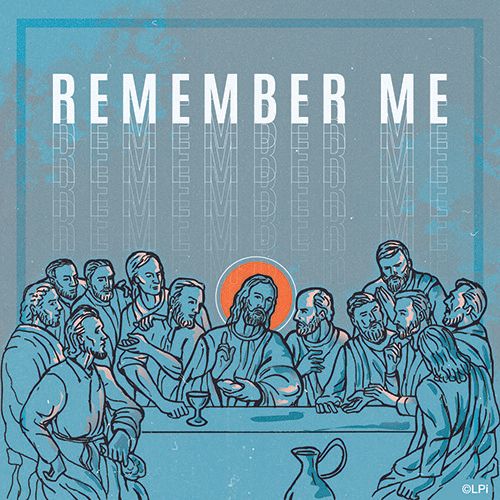 A group of people are sitting around a table with jesus at the last supper.