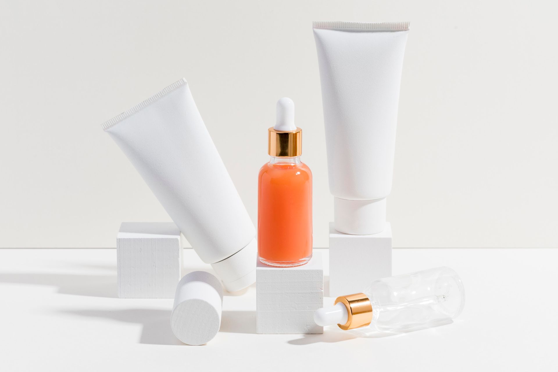 there are many different types of cosmetics on the table .