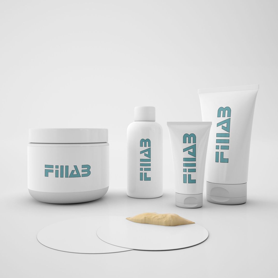 a bottle of fillab is next to three other bottles