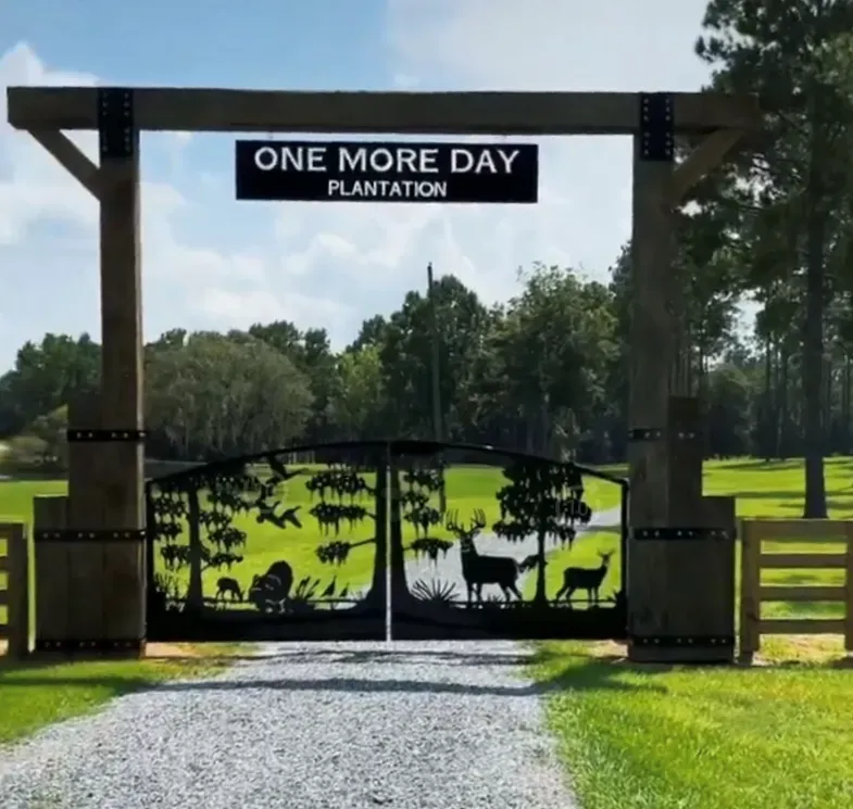 Custom White Cross Buck Double Drives — Valdosta, GA — Sims Fence Company
