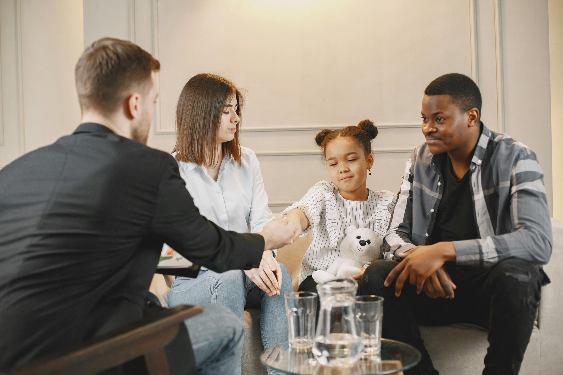 family at a counselling session
