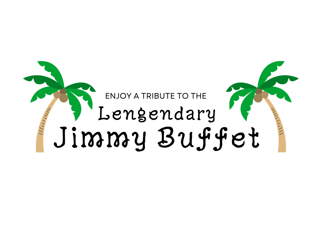 Tribute to the legendary Jimmy Buffett with palm trees on both sides
