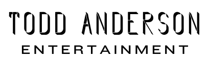 Black text logo reading “TODD ANDERSON ENTERTAINMENT” on a white background