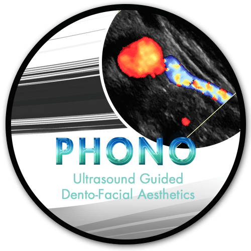 A logo for phono ultrasound guided dento-facial aesthetics