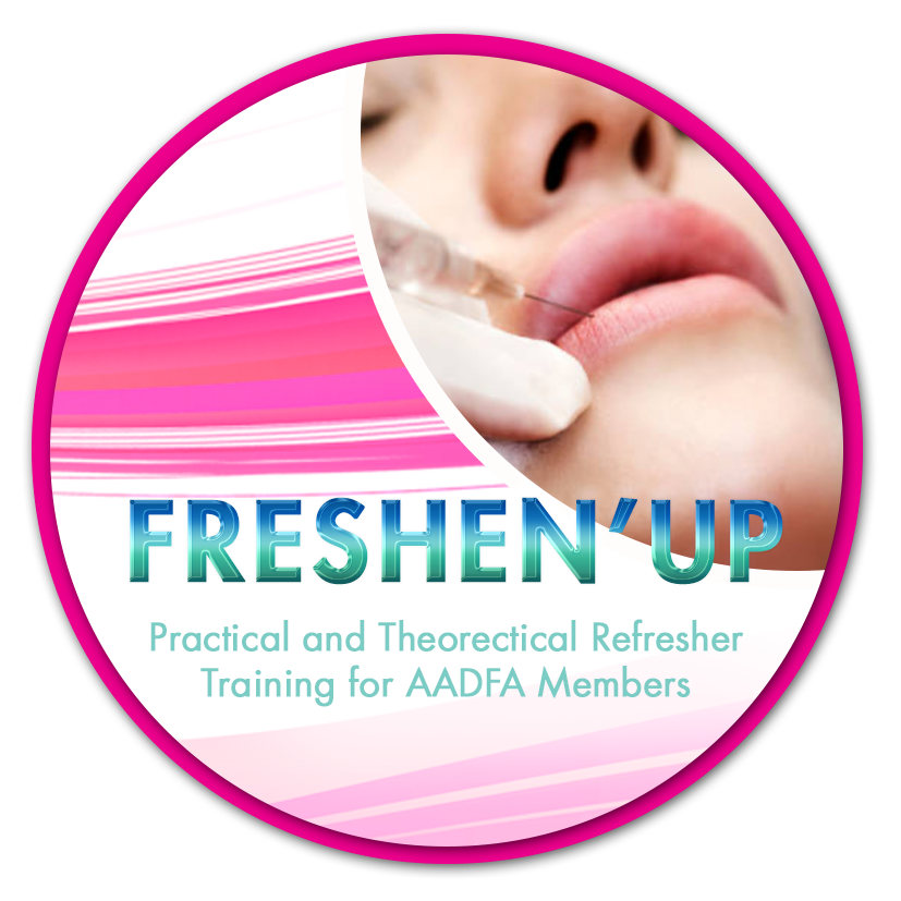 An advertisement for freshen up practical and theoretical refresher training for aadfa members