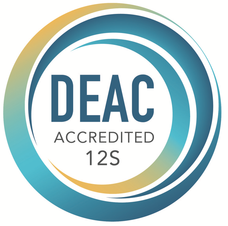 A logo for deac accredited 12s is shown