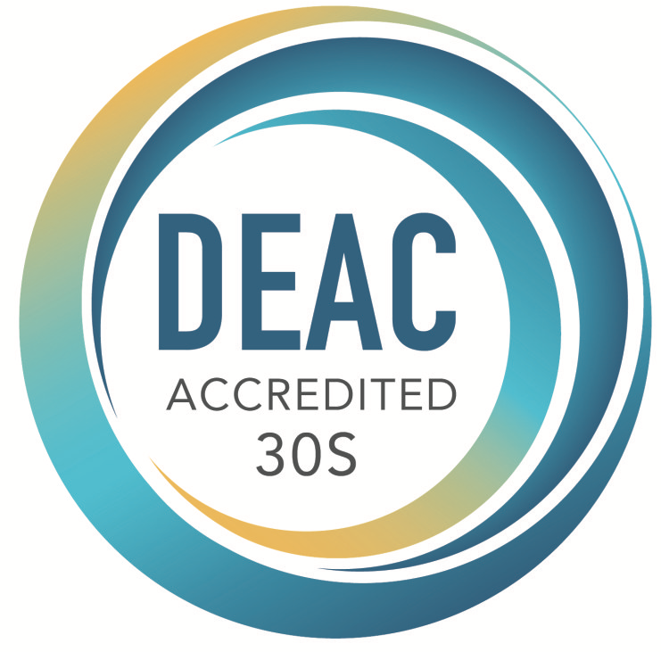 A logo for deac accredited 30s is shown