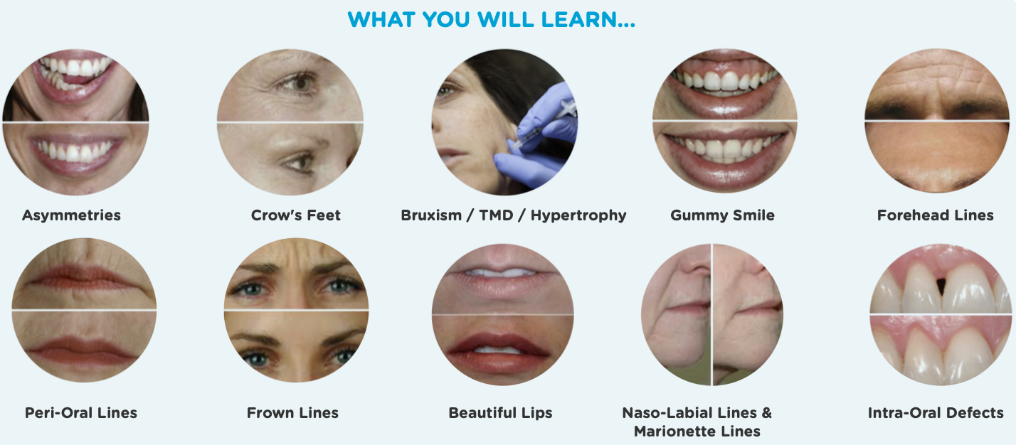 A collage of pictures of a woman 's face and mouth