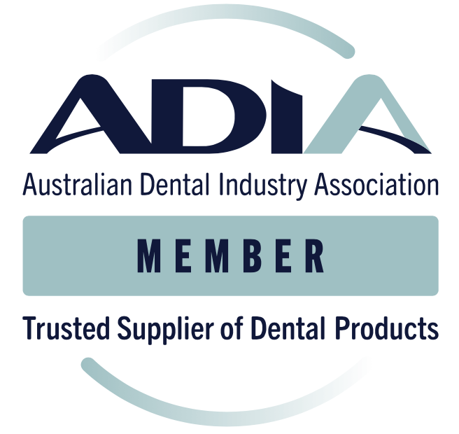 The logo for the australian dental industry association member trusted supplier of dental products