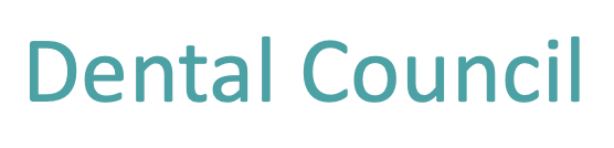 The word dental council is on a white background