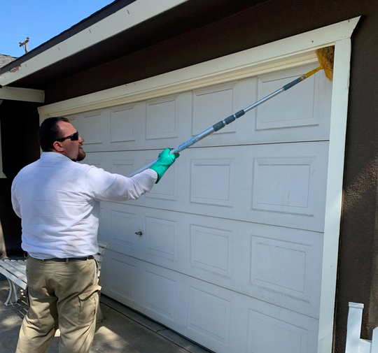 Worker Spraying Pesticide At The Garden - Merced, CA - Gecko Pest & Landscape Management Worker Spraying Pesticide At The Garden - Merced, CA - Gecko Pest & Landscape Management