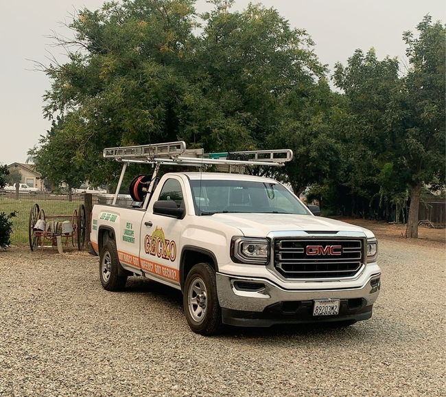 Pest Control Worker Spraying Insecticide - Merced, CA - Gecko Pest & Landscape Management Pest Control Worker Spraying Insecticide - Merced, CA - Gecko Pest & Landscape Management
