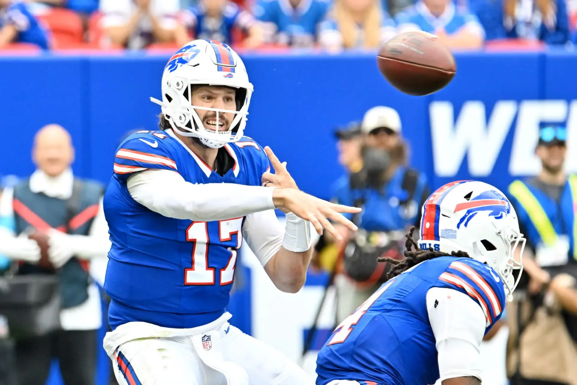 josh allen of buffalo bills throwing football