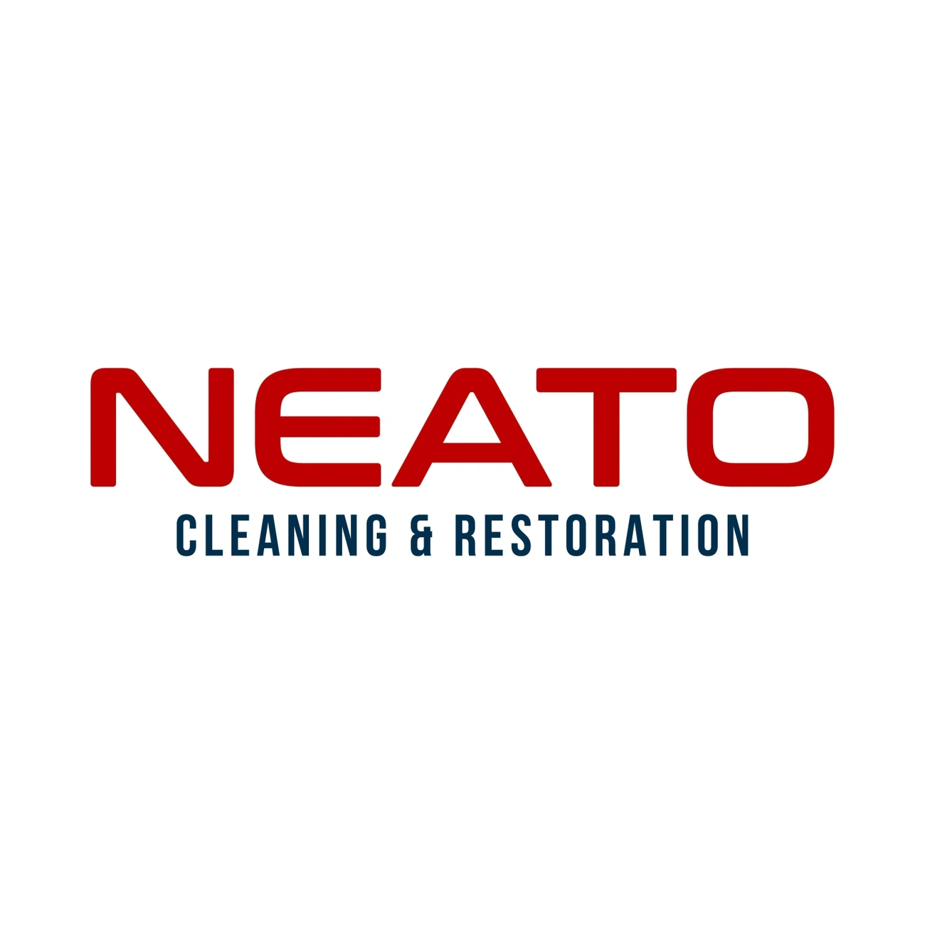 NEATO Cleaning & Restoration logo in red and blue text on a white background