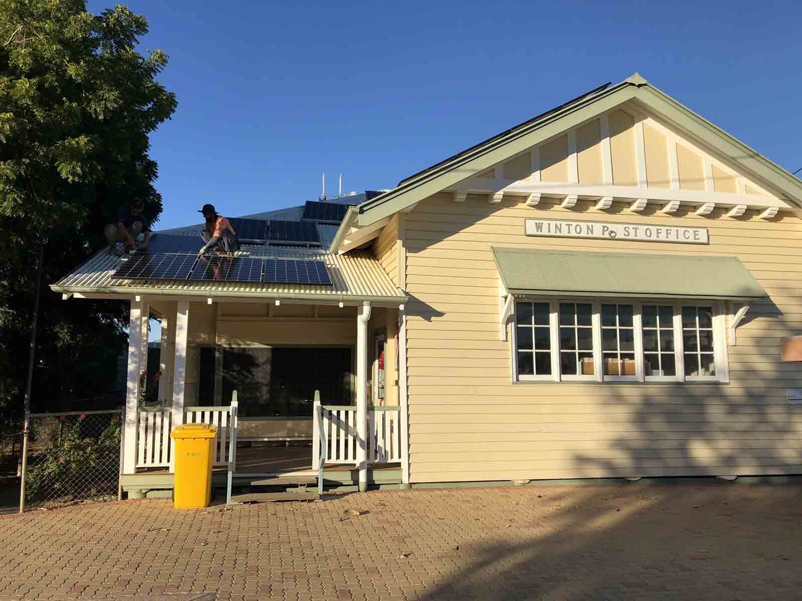 Solar Panel on the Roof of Winton Post Office — Solar Power Provider in Emerald, QLD