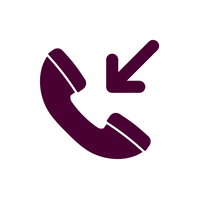 A purple phone with an arrow pointing down.