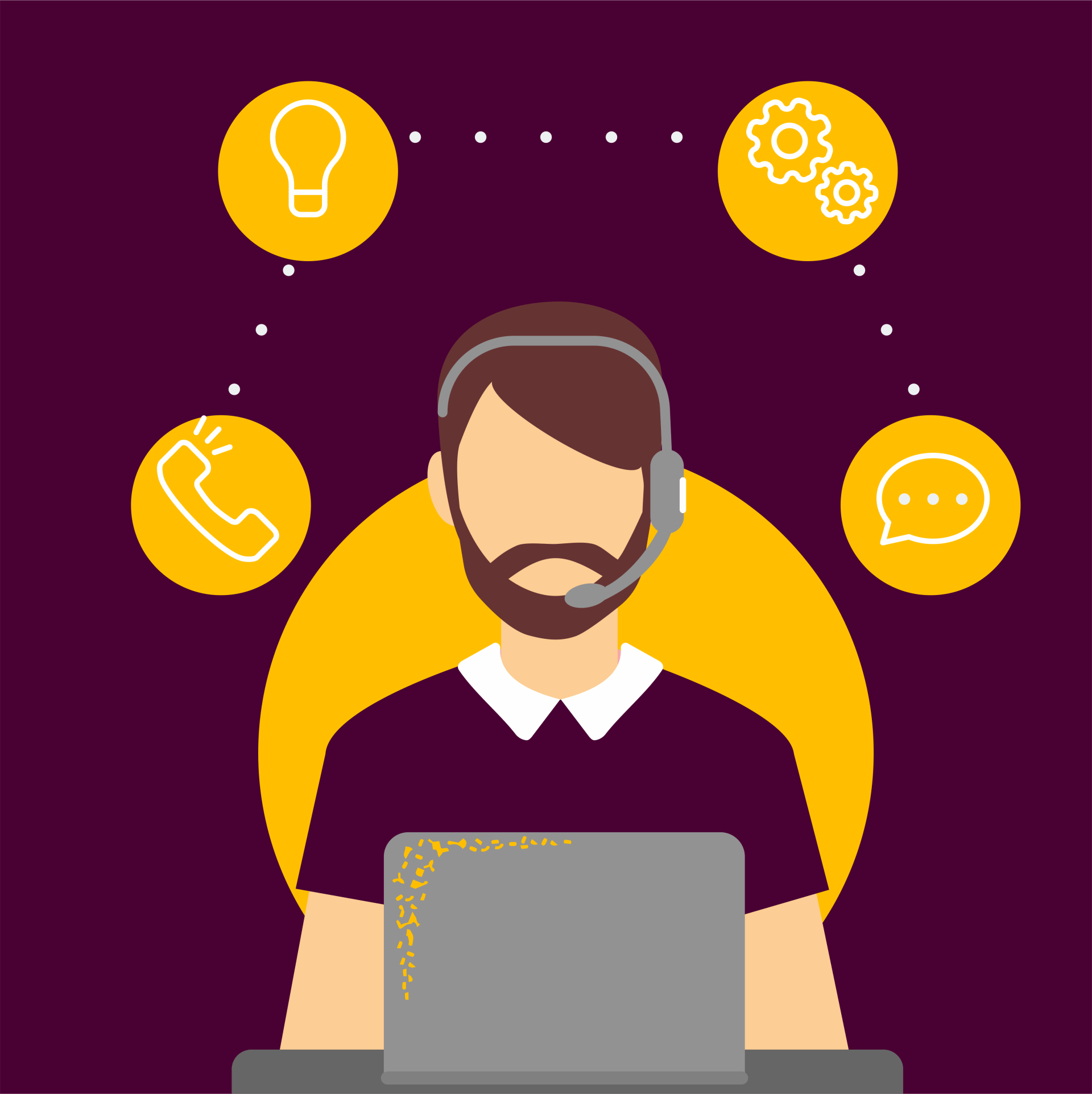call center man answering calls
