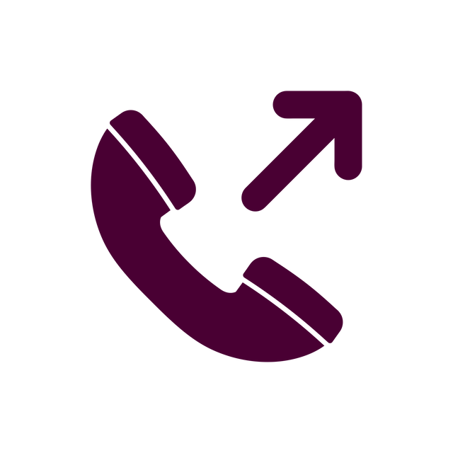 A purple phone with an arrow pointing up.