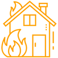 burning house icon