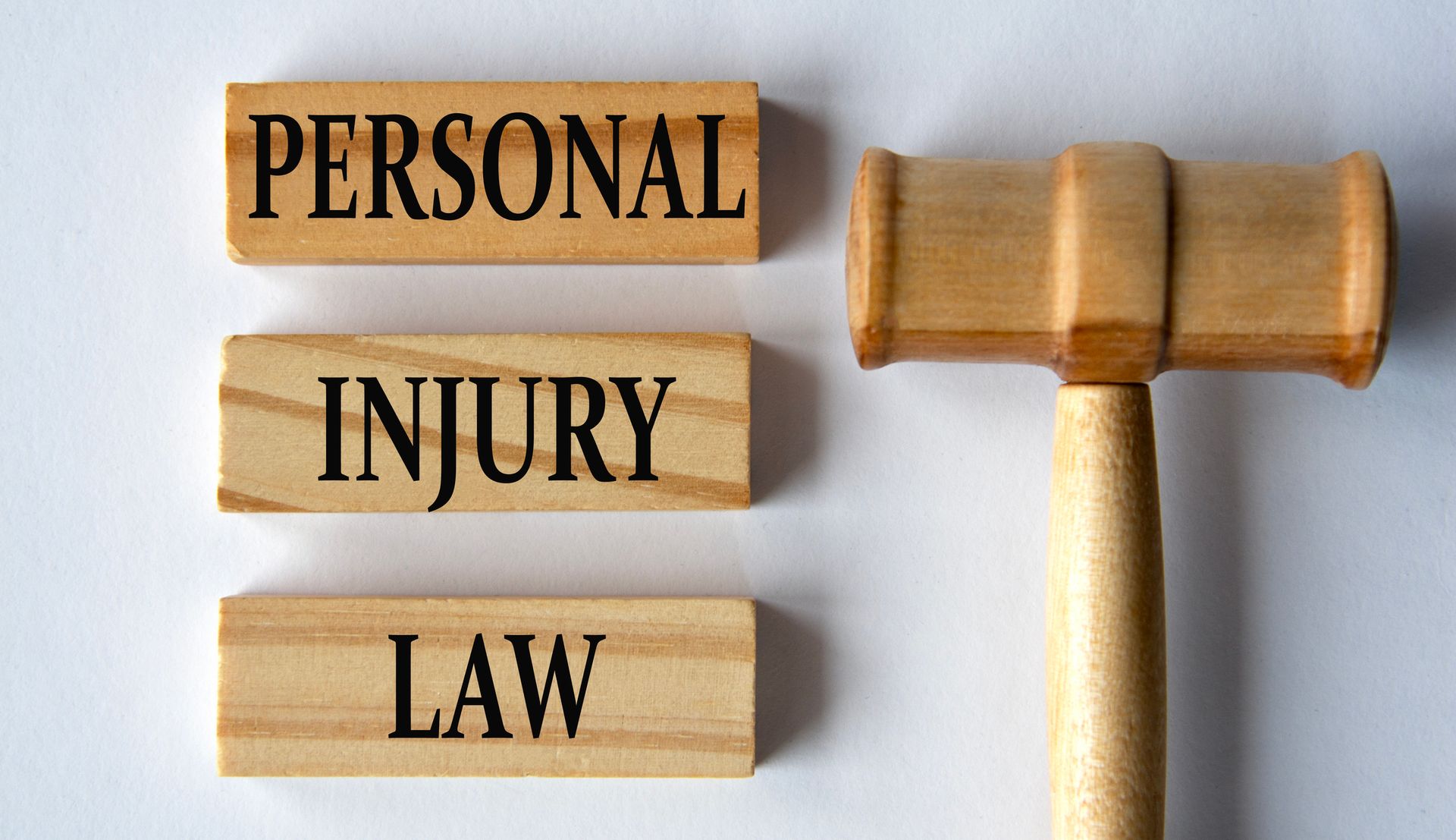 Gavel & Wooden Blocks on White Background | Personal Injury Lawyer | Sandy Springs, GA