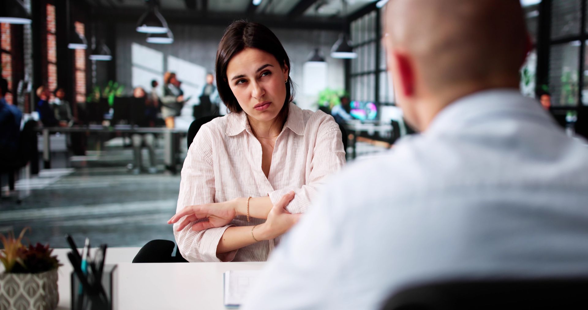 Worker consulting lawyer on slip and fall case. Worker consulting lawyer on slip and fall case.