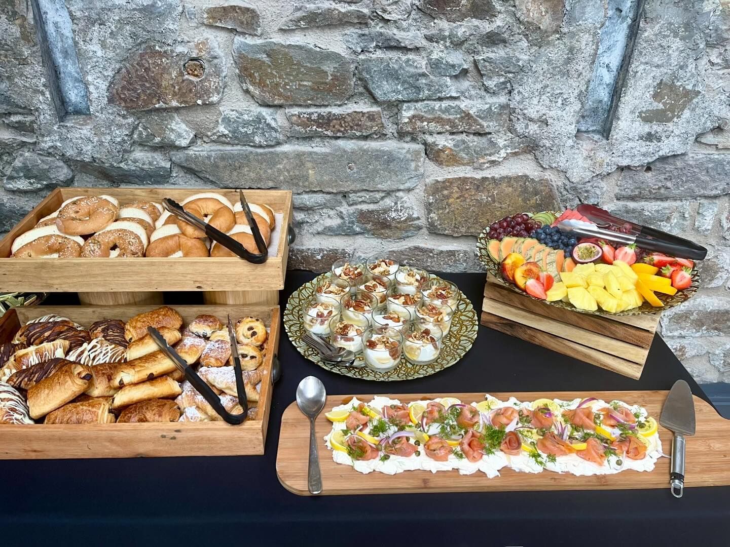 There are many different types of food on the table.