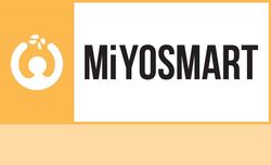 Logo MIYOSMART con testo nero su sfondo bianco e arancione