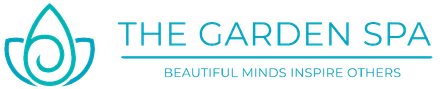 The Garden Spa logo with a teal lotus-like symbol above the words 
